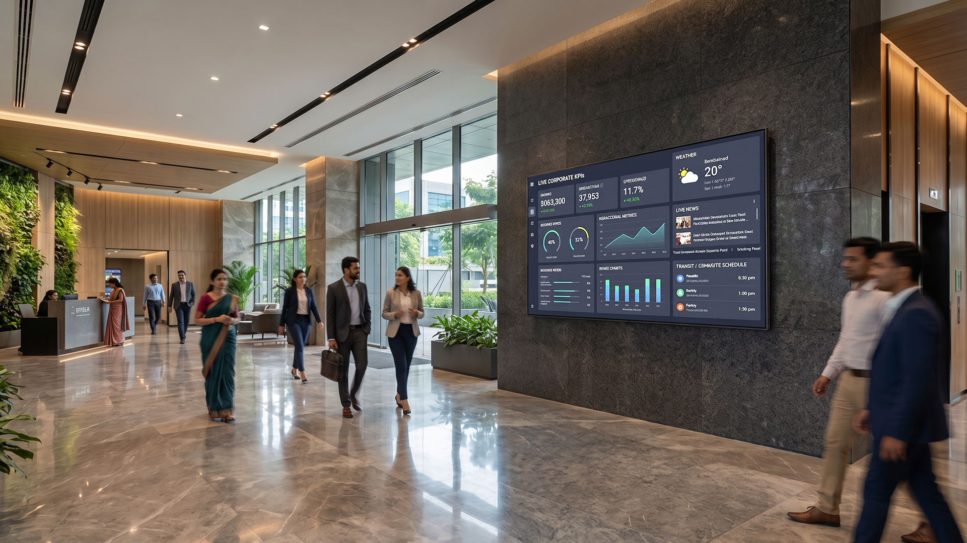 displaying real time corporate metrics   Disploy Digital Signage