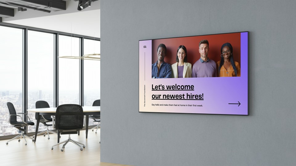 6 Ways to Use Digital Signage in Office Welcome Area 2 Digital Signage in Office